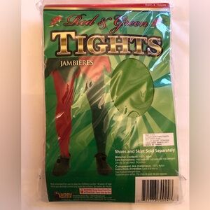 Forum Novelties Inc Red and Green Tights Adult One Size 100-170lbs New in Packag